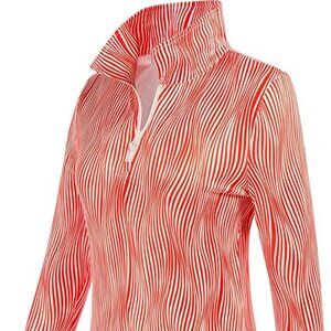 Jack Smith Women's Orange & White Striped 1/4 Zip Up Top Small